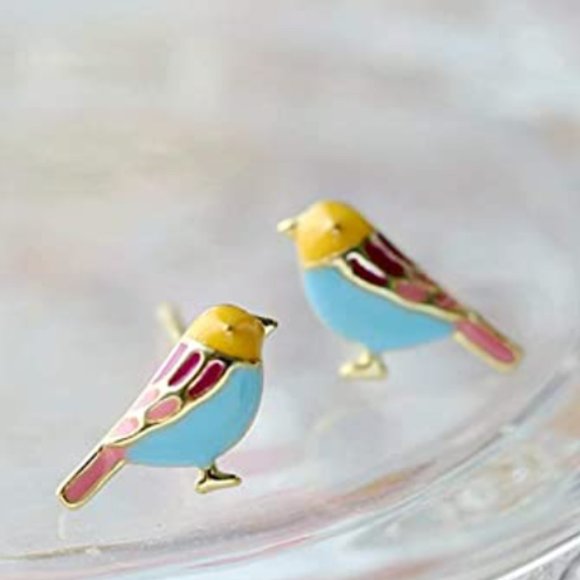 Anthro Cute Bird Stud Earrings - Picture 3 of 6